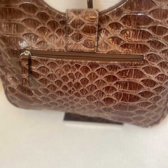 Guess VIntage Y2K Hobo Brown Faux Crocodile Shoulder Bag - Picture 3 of 7